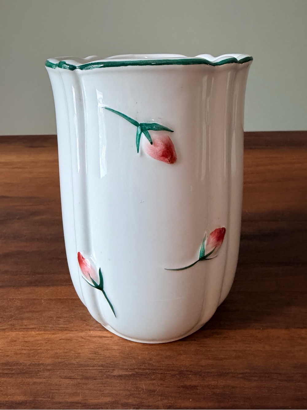 Vintage Otagiri Mary Ann Baker Handcrafted Floral Vase Japan 5.5" Rose Ceramic - Picture 2 of 5